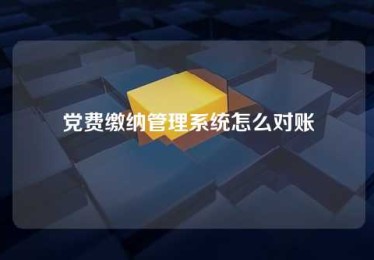 党费缴纳管理系统怎么对账 党费缴纳管理系统怎么对账