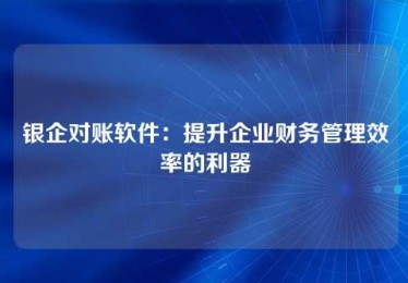 银企对账软件:提升企业财务管理效率的利器 银企对账软件:提升企业财务管理效率的利器