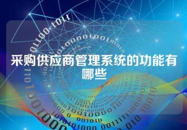 采购供应商管理系统的功能有哪些