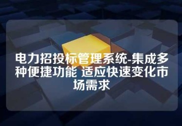 电力招投标管理系统-集成多种便捷功能 适应快速变化市场需求