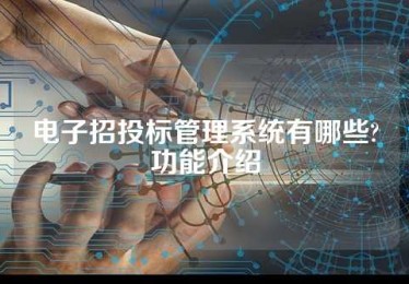 电子招投标管理系统有哪些?功能介绍