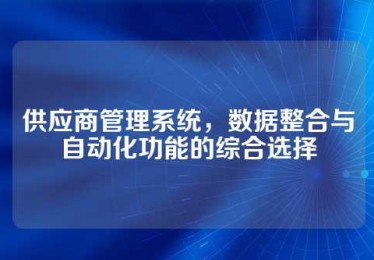 供应商管理系统，数据整合与自动化功能的综合选择
