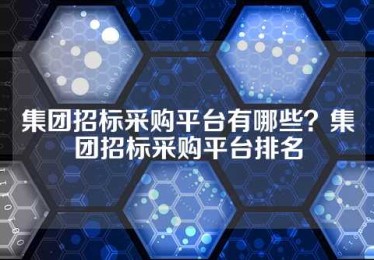 集团招标采购平台有哪些？集团招标采购平台排名