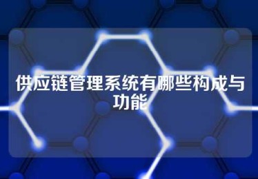 供应链管理系统有哪些构成与功能