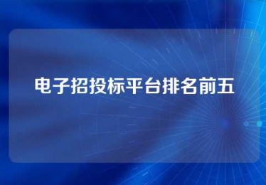电子招投标平台排名前五