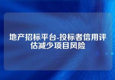 地产招标平台-投标者信用评估减少项目风险