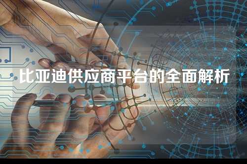 比亚迪供应商平台的全面解析