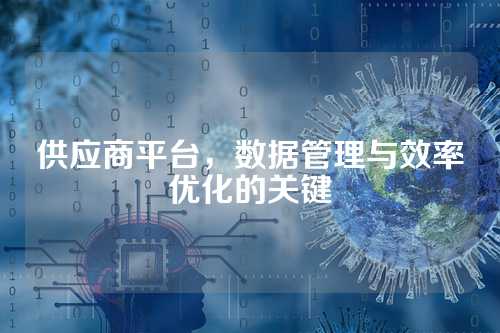供应商平台,数据管理与效率优化的关键