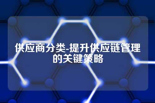 供应商分类-提升供应链管理的关键策略