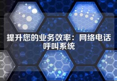 提升您的业务效率：网络电话呼叫系统