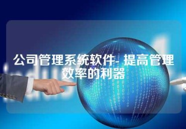 公司管理系统软件- 提高管理效率的利器