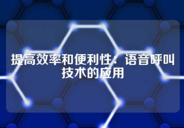 提高效率和便利性：语音呼叫技术的应用