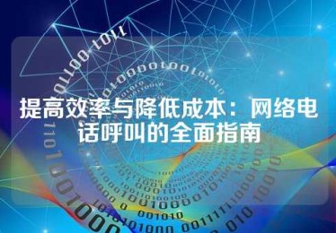 提高效率与降低成本：网络电话呼叫的全面指南