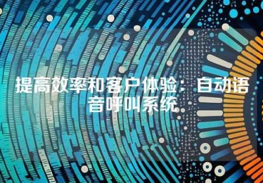 提高效率和客户体验：自动语音呼叫系统