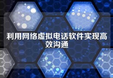 利用网络虚拟电话软件实现高效沟通