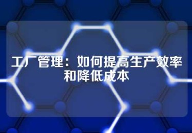 工厂管理：如何提高生产效率和降低成本