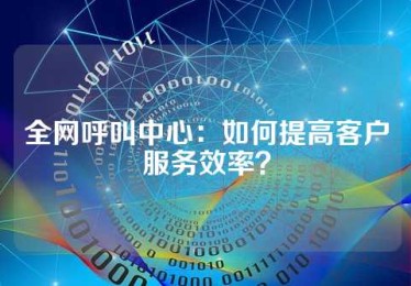 全网呼叫中心：如何提高客户服务效率？