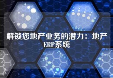 解锁您地产业务的潜力：地产ERP系统