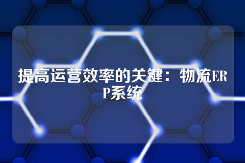 提高运营效率的关键：物流ERP系统