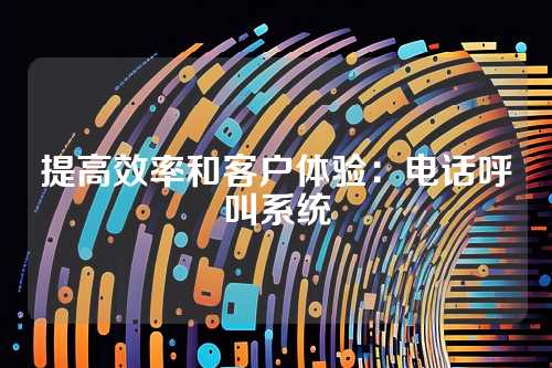 提高效率和客户体验:电话呼叫系统
